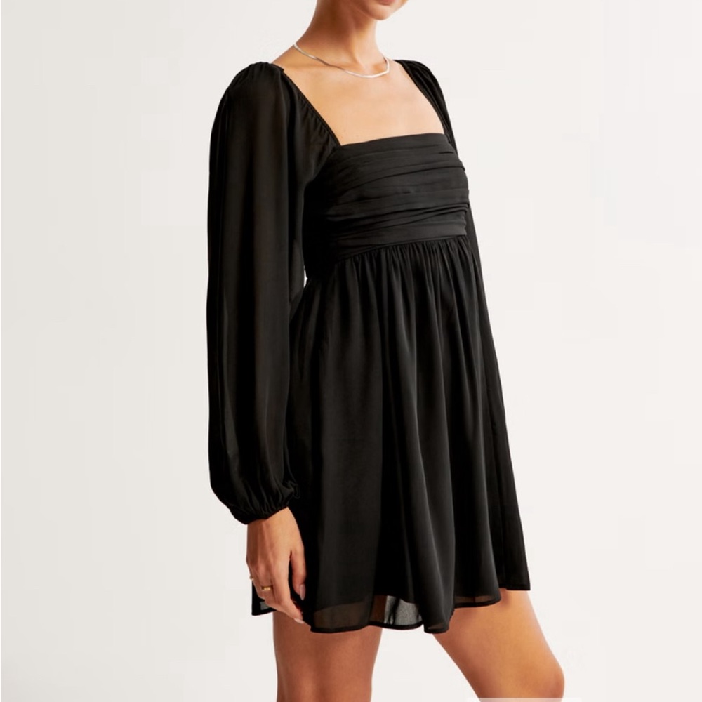 Abercrombie Emerson Balloon Sleeve Mini Dress black